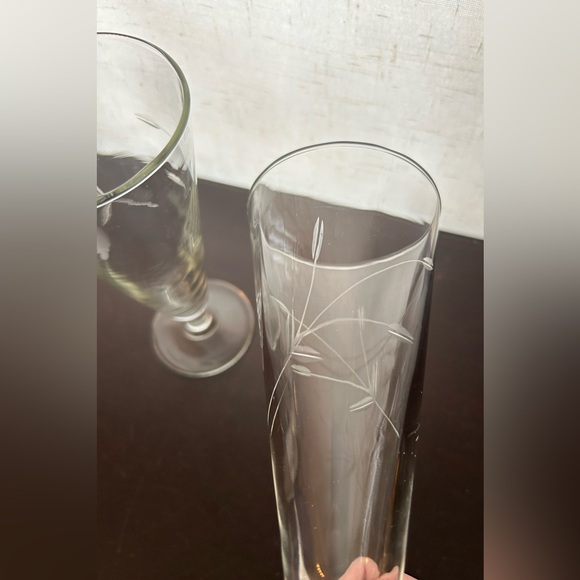 2 Fostoria etched, wheat pattern, Pilsner glasses. - Picture 7 of 9